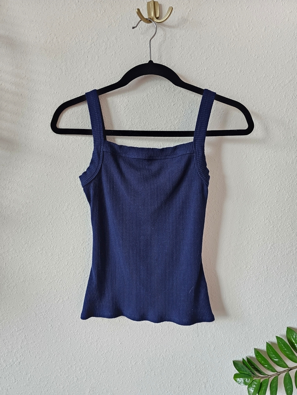 Reformation Navy Ribbed Tank Top - Navy